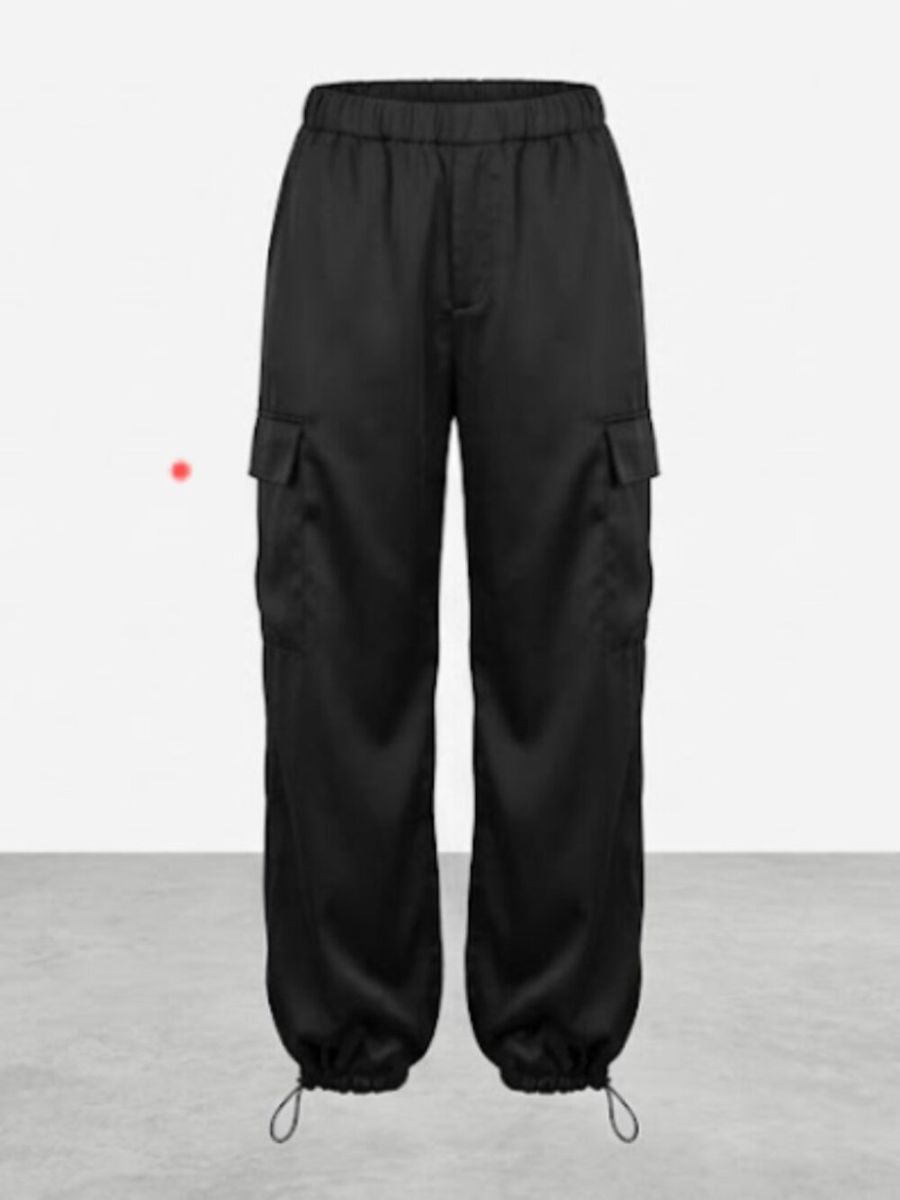 ✨ Black Satin Cargo Parachute Pants Size L